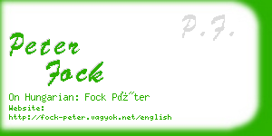 peter fock business card